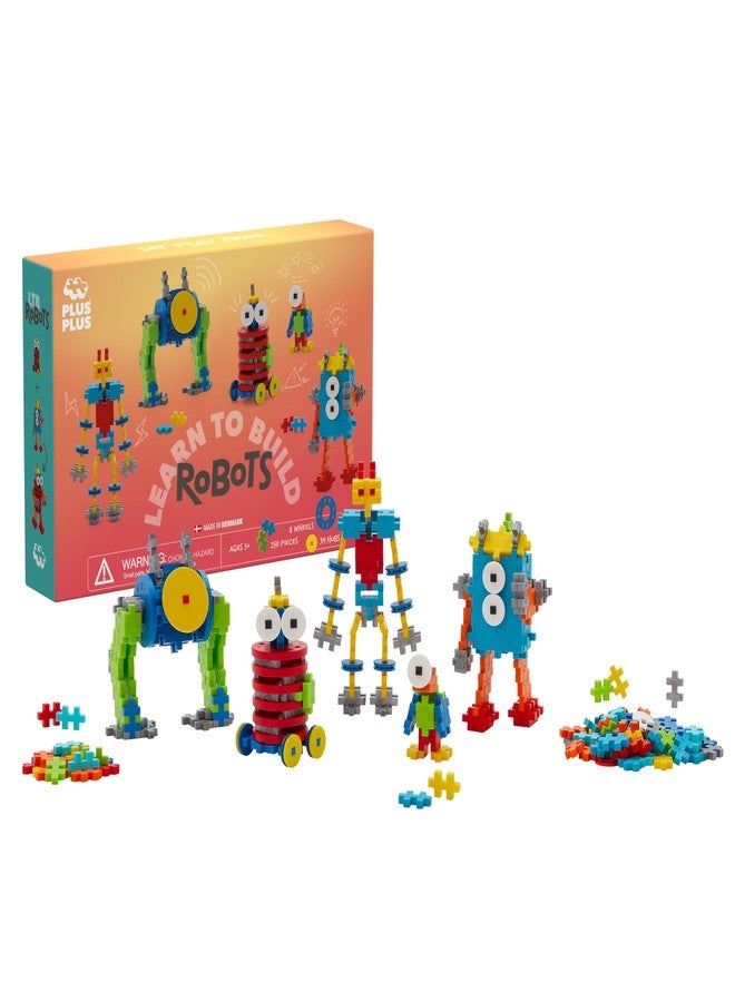 Plus-Plus PLUS PLUS Learn to Build Set, Interlocking Mini Building Blocks, 3D Puzzle Construction Stem Toy for Kids - Robots, 250 Pieces - Image 1